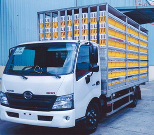 Xe tải Hino XZU720 3 tấn chở gia cầm bằng bội