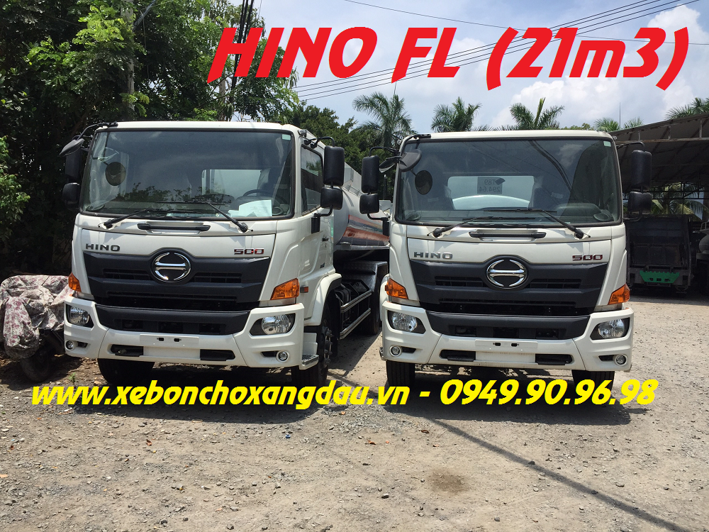 Xe bồn nhôm 21 khối HINO FL8JT7A-J chở xăng dầu