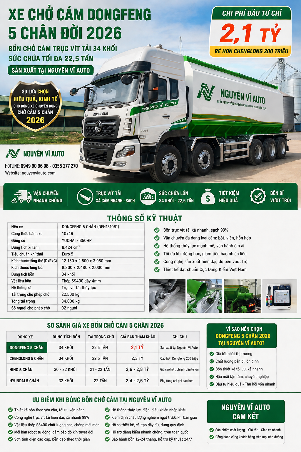 xe bồn chở cám 5 chân, giá xe bồn chở cám 5 chân, xe chở cám 5 chân Dongfeng, xe bồn chở cám Dongfeng 5 chân 2026, xe bồn chở cám 5 chân 34 khối, xe bồn chở cám 5 chân trục vít, xe chở cám 5 chân 22.5 tấn, xe bồn chở thức ăn chăn nuôi 5 chân , xe bồn chở cám dung tích lớn 5 chân, xe bồn chở cám công nghiệp 5 chân, xe bồn chở cám Dongfeng và Chenglong, xe bồn chở cám 5 chân loại nào tốt, nên mua xe bồn chở cám 5 chân nào, so sánh xe bồn chở cám 5 chân, chi phí đầu tư xe bồn chở cám 5 chân, xe bồn chở cám 5 chân giá rẻ, giá xe bồn chở cám Dongfeng 5 chân, mua xe bồn chở cám 5 chân trả góp, đóng bồn chở cám 5 chân tại Nguyên Vĩ Auto, hoán cải xe bồn chở cám 5 chân trọn gói
