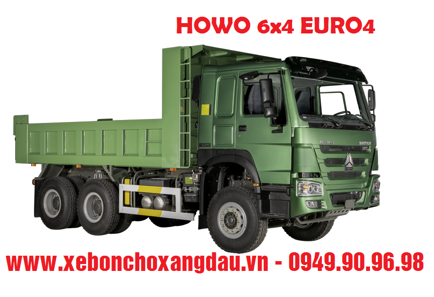 Xe ben Howo 6x4 Euro 4 thùng vuông